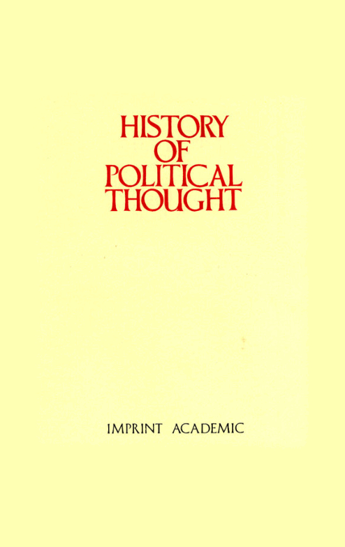 History Of Political Thought