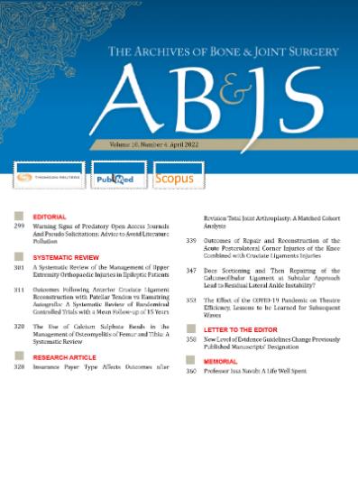 Archives Of Bone And Joint Surgery-abjs