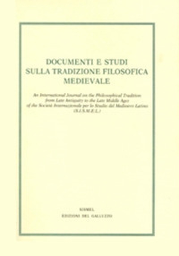 Documenti E Studi Sulla Tradizione Filosofica Medievale